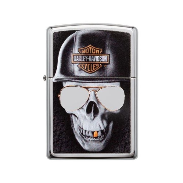 Zippo 2024 Zippo Hd Harley Davidson Hp Chrome Scull With Glasses ZIP-29739 - main